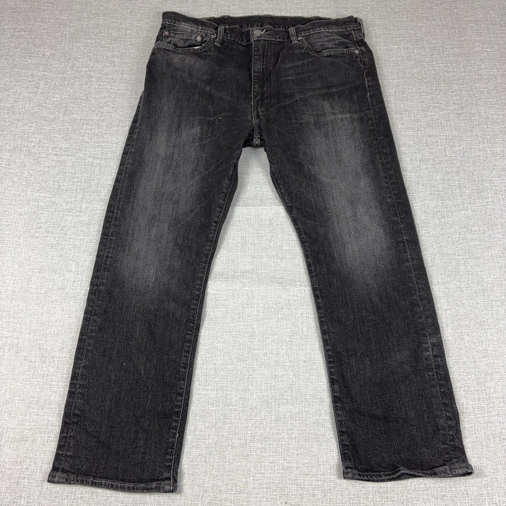 Levi's 513 Jeans Mens 38x30 Black Charcoal Wash Slim Straight Denim Pants